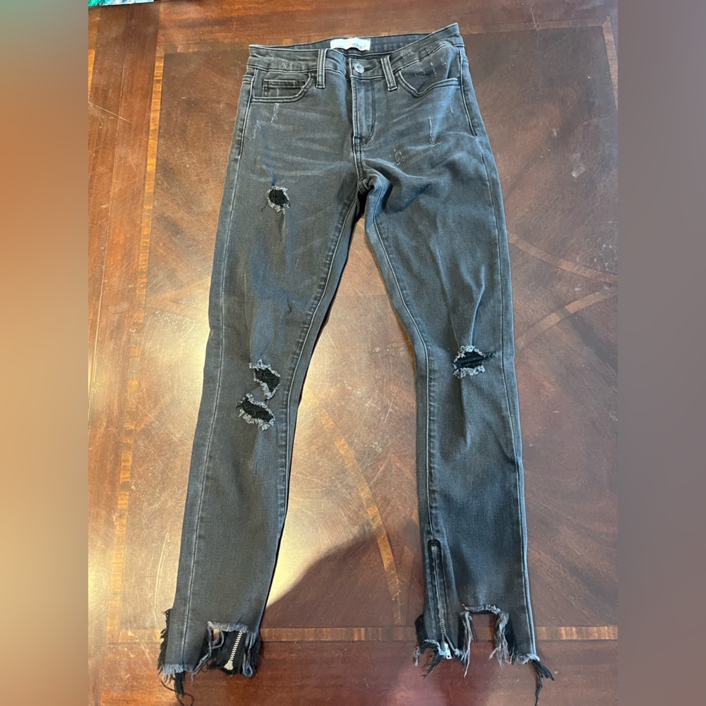 Women's Distressed Black Jeans